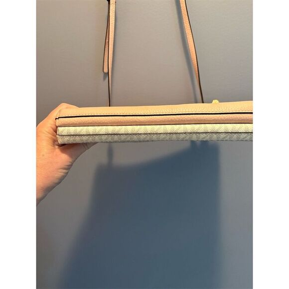 Michael Kors Pink and Tan Pebbled Leather Crossbody Bag - Picture 6 of 9